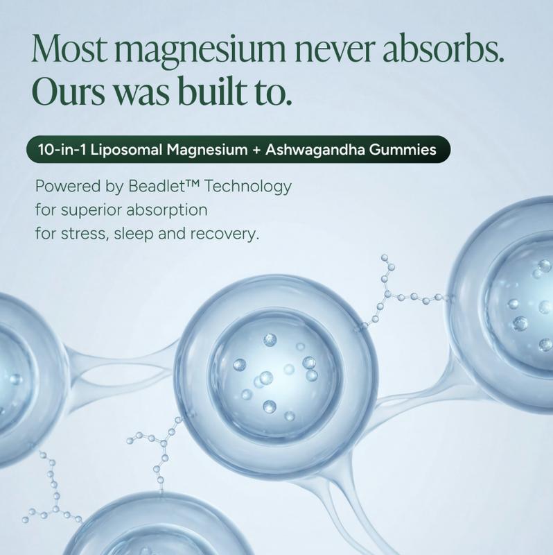 Liposomal Magnesium + Ashwagandha Gummies | 10-in-1 Complex