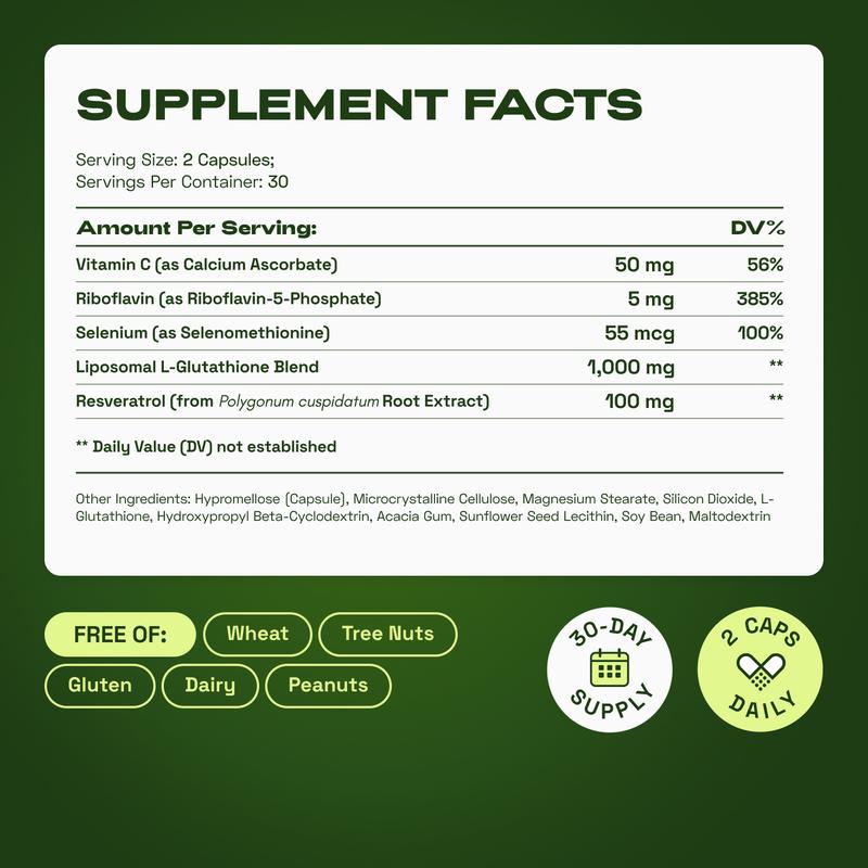 Liposomal Glutathione Supplement With Resveratrol
