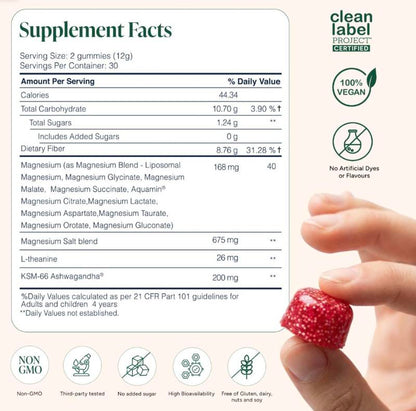Liposomal Magnesium + Ashwagandha Gummies | 10-in-1 Complex