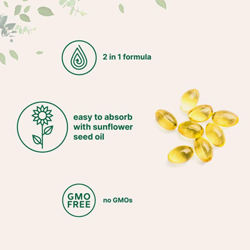 D3 + K2 (MK7) Coconut Oil Softgels