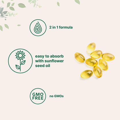D3 + K2 (MK7) Coconut Oil Softgels